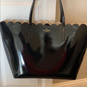 Black Kate Spade Scalloped Tote